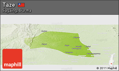 Physical Panoramic Map of Taze, lighten