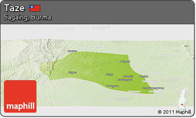 Physical Panoramic Map of Taze, lighten