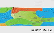 Physical Panoramic Map of Taze, political outside