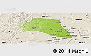 Physical Panoramic Map of Taze, shaded relief outside