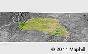 Satellite Panoramic Map of Taze, desaturated