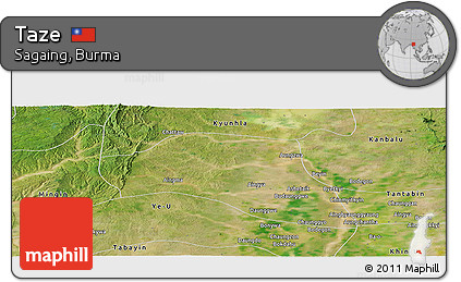 Satellite Panoramic Map of Taze