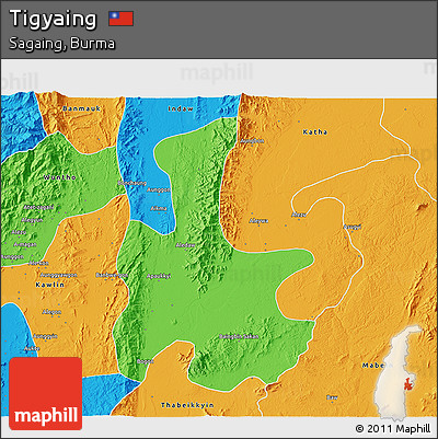 Political 3D Map of Tigyaing