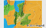 Satellite 3D Map of Tigyaing, political outside