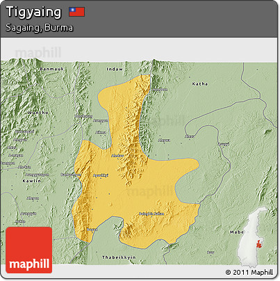 Savanna Style 3D Map of Tigyaing
