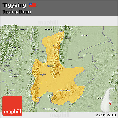Savanna Style 3D Map of Tigyaing