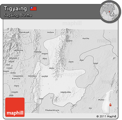 Silver Style 3D Map of Tigyaing