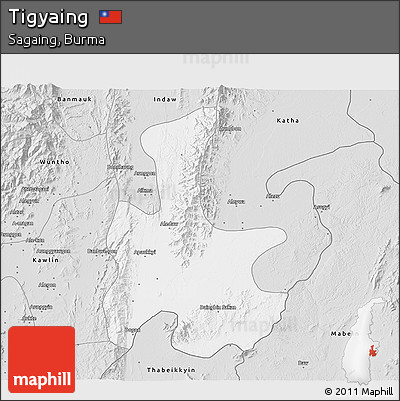 Silver Style 3D Map of Tigyaing