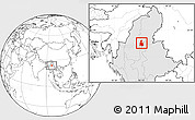 Blank Location Map of Tigyaing, highlighted country