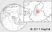 Blank Location Map of Tigyaing, highlighted parent region