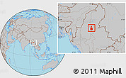 Gray Location Map of Tigyaing