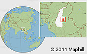 Savanna Style Location Map of Tigyaing, highlighted parent region