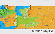 Physical Panoramic Map of Tigyaing, political outside