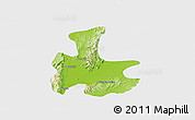Physical Panoramic Map of Tigyaing, single color outside