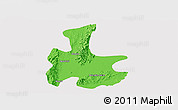 Political Panoramic Map of Tigyaing, cropped outside
