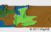 Political Panoramic Map of Tigyaing, darken