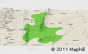Political Panoramic Map of Tigyaing, shaded relief outside