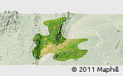 Satellite Panoramic Map of Tigyaing, lighten