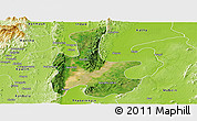 Satellite Panoramic Map of Tigyaing, physical outside
