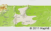 Shaded Relief Panoramic Map of Tigyaing, physical outside