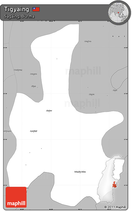 Gray Simple Map of Tigyaing