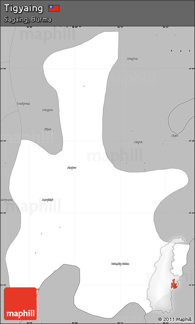 Gray Simple Map of Tigyaing