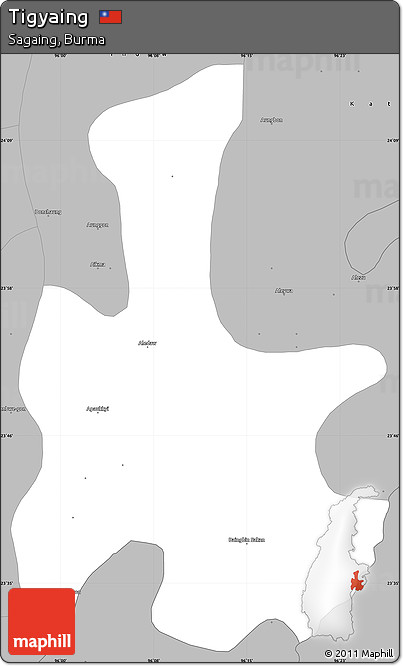 Gray Simple Map of Tigyaing