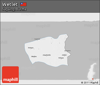Gray 3D Map of Wetlet, single color outside