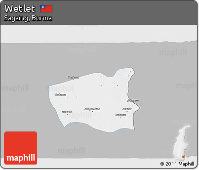 Gray 3D Map of Wetlet, single color outside