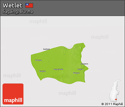 Physical 3D Map of Wetlet, cropped outside