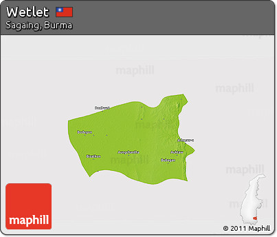 Physical 3D Map of Wetlet, cropped outside
