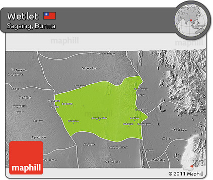 Physical 3D Map of Wetlet, desaturated