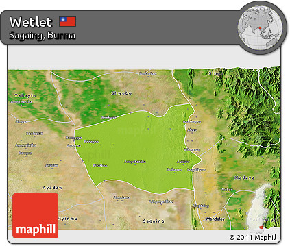 Physical 3D Map of Wetlet, satellite outside