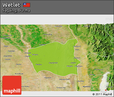 Physical 3D Map of Wetlet, satellite outside