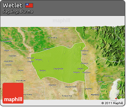 Physical 3D Map of Wetlet, satellite outside
