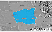Political 3D Map of Wetlet, desaturated