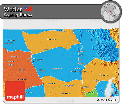 Political 3D Map of Wetlet