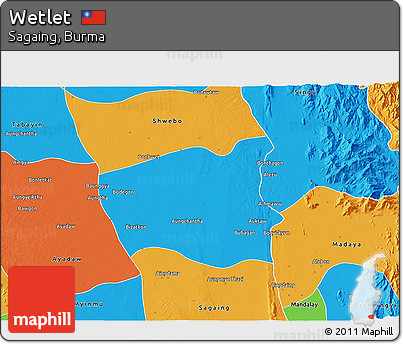 Political 3D Map of Wetlet