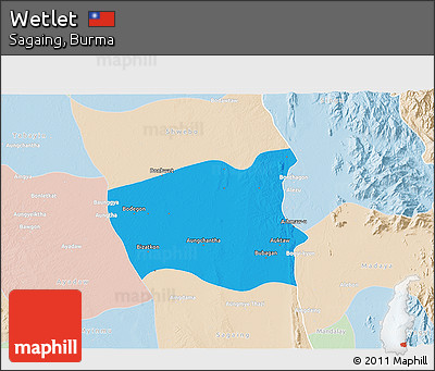 Political 3D Map of Wetlet, lighten