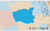 Political 3D Map of Wetlet, lighten