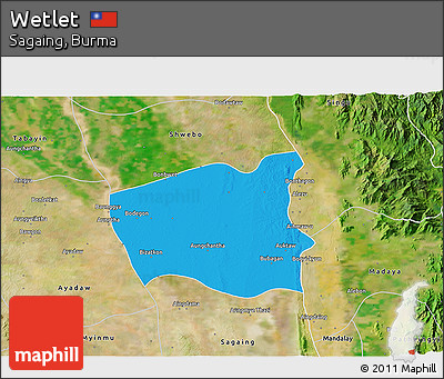 Political 3D Map of Wetlet, satellite outside
