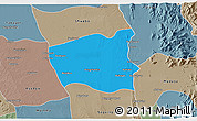Political 3D Map of Wetlet, semi-desaturated