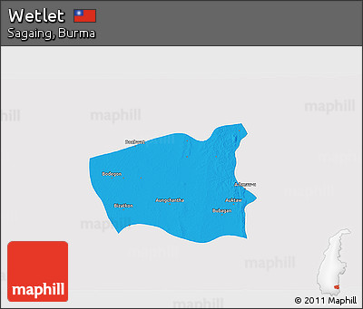 Political 3D Map of Wetlet, single color outside
