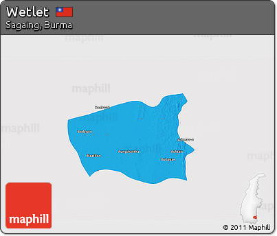Political 3D Map of Wetlet, single color outside