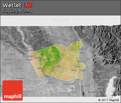 Satellite 3D Map of Wetlet, desaturated