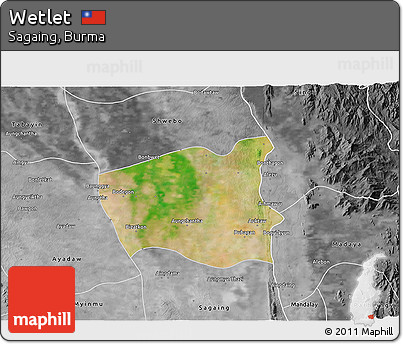 Satellite 3D Map of Wetlet, desaturated
