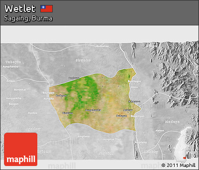 Satellite 3D Map of Wetlet, lighten, desaturated