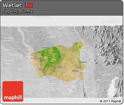 Satellite 3D Map of Wetlet, lighten, desaturated