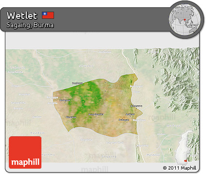 Satellite 3D Map of Wetlet, lighten