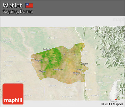 Satellite 3D Map of Wetlet, lighten